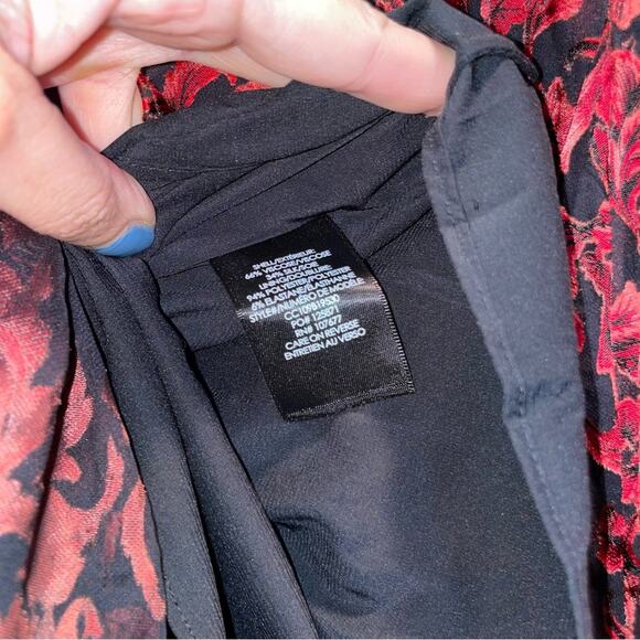 alice + olivia Briar Dress Upstate Scroll Deep Ruby Size 6 - Picture 4 of 5